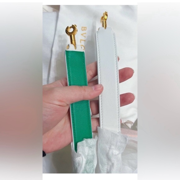 Bulgari Perforated White and Green Mini Bag - Picture 4 of 16